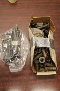 Box of Assorted Used Bolts and Fasteners