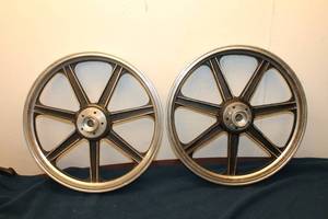 Pair of Used Lester 19x2.50 Motorcycle Wheels