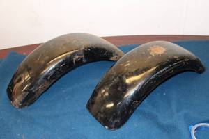 Pair of Vintage Black Plastic Fenders