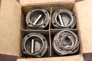 Set of 4 Vintage Porsche Cylinder Liners with Pistons and Gaskets