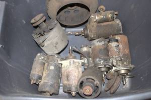 Lot of 11 Used Starter Motors and Components