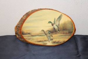 lot 22 image: Vintage Wooden Wall Art Featuring Ducks - Park Rapids, Minn.