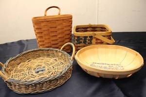 lot 59 image: Collection of 4 Vintage Handwoven Baskets