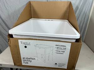 lot 12 image: New 21 Gallon Laundry  Utility Sink with Legs