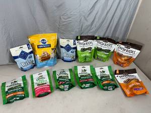 lot 24 image: Assorted Greenies Dental Treats, Merrick Fresh Kisses Treats, Dentastix, and More