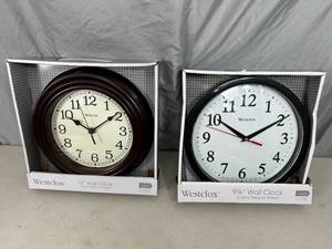 lot 92 image: 2 New Westclox Wall Clocks
