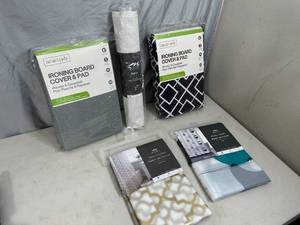 lot 129 image: New Shower Curtains, Ironing Board Covers, Tub Mat