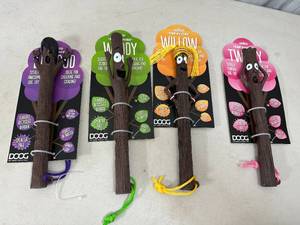 lot 163 image: 4 New The Sticks Hard Rubber Dog Toys