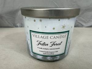 lot 168 image: New Village Candle 3 Wick Festive Forest Candle