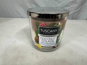 lot 188 image: New Tuscany 3 Wick Satin Wax Soy Blend Candle