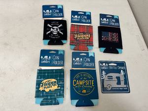 lot 236 image: New Camping Themed Can Coolers, Bottle Opener