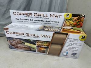 lot 322 image: New Pack of 2 Copper Infused Grilling  Baking Mats