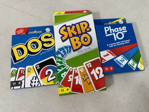lot 339 image: 3 New Card Games - Dos, Skip-Bo, Phase 10