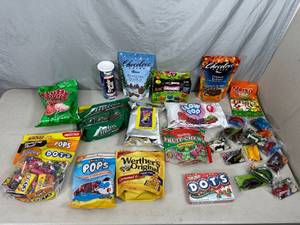 lot 90A image: Chocolate Bites, Andes Mints, Blow Pops, Cotton Candy, Werthers, and More