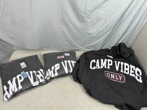 lot 140 image: 3 New Camp Vibes Hooded Sweatshirts