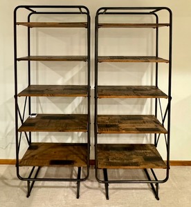 lot 12G image: Pair of Beautiful Industrial Shelving Units by Schneidermans