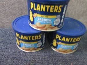 3- 8 oz Planters Cashews...