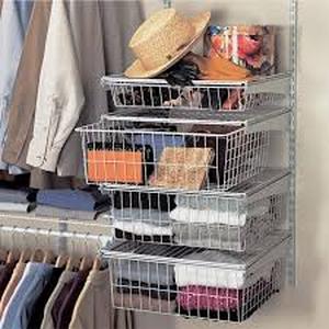 ClosetMaid 27 in. H x 21 in. W White Steel 4-Drawer Wide Mesh Wire Basket Customer Returns See Pictures