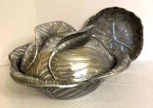 lot 64 image: Vintage Arthur Court Cabbage Lettuce Tureen and Vintage Arthur Court Cabbage Bowl