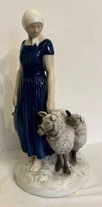 lot 66 image: Young Shepherdess Bing & Grndahl Axel Locker Porcelain Figurine