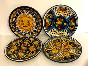 lot 82 image: Four Beautiful Mexican Pottery Plates