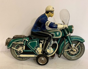 lot 87 image: Vintage Police Motorcycle Toy by Tippco of Germany