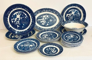 lot 156 image: Wonderful White and Blue Bowl, Plates and Platter