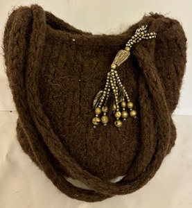 lot 222 image: Small Wool Boho Style Handbag and Leather Furla Handbag