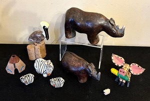 lot 209 image: Wonderful Vintage Exotic Animals and Tepee of Various Materials