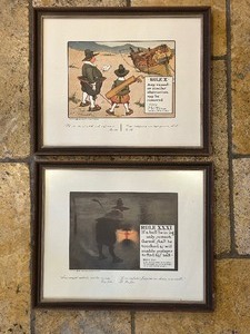 lot 210 image: Vintage Early Century Framed Perrier Sparkling Water Advertising Golf Rules Print No. X Vessel Or Obstruction May Be Removed and No. XXXL