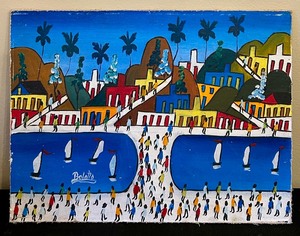 lot 214 image: Vibrant Original Oil on Board Unframed Painting