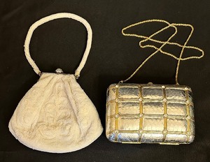 lot 130 image: Vintage Dress Handbags Including Metallic SASHA Clutch