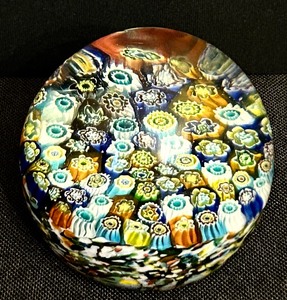 lot 133 image: Vintage Murano Art Glass Millefori Multi Color Paper Weight