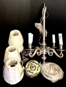 lot 36 image: Pretty Silver Chandelier