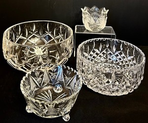 lot 95 image: Pretty Crystal and Cut Glass Serving Dishes including a Gorham Crystal Bowl