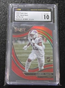lot 40 image: 2020 Select Red Die Cut Field Level Gabriel Davis CSG 10 Rookie Card