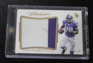 lot 148 image: 2015 Panini Flawless Two Color Patch Adrian Peterson 610  Only 10 Exist