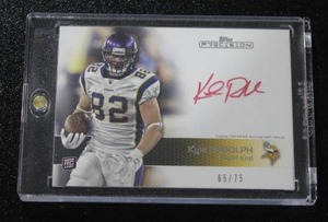 lot 149 image: 2011 Topps Precision Kyle Rudolph Red Ink Autograph #135 6575  Only 75 Exist