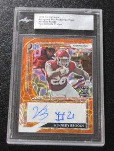 lot 166 image: 2022 Pro Set Metal Orange Kennedy Brooks Autograph Proof 11  Only 1 Exist