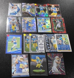 lot 176 image: Justin Herbert Football Card Lot  16 Cards w 1 Rookie Card