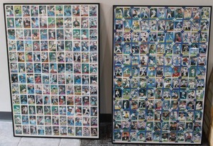 lot 183 image: 1989 & 1990 Topps Baseball Uncut Sheet Lot In Frames  2 Framed Sheets