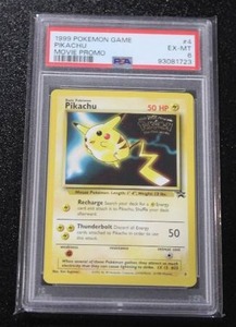 lot 10 image: 1999 Pokemon The First Movie Black Star Promo Pikachu #4 PSA 6