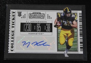 lot 15 image: 2019 Panini Contenders Draft TJ Hockenson Autograph Rookie Card