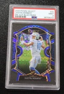 lot 20 image: 2020 Select Blue Die Cut Justin Herbert #44 PSA 9 Rookie Card