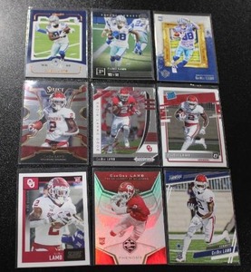 lot 31 image: 2020 CeeDee Lamb Rookie Card Lot  9 Rookie Cards
