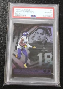 lot 39 image: 2021 Illusions Justin Jefferson #4 PSA 10