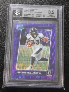 lot 42 image: 2021 Optic Purple Shock Javonte Williams #215 BGS 8.5 Rookie Card