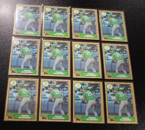 lot 46 image: 1987 Topps Mark McGwire #366 Rookie Card Lot  12 Rookie Cards