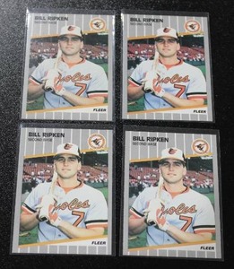lot 48 image: 1989 Fleer Billy Ripken #616 Corrected Lot  4 Cards