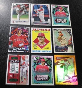 lot 50 image: Shohei Ohtani Baseball Card Lot  9 Cards